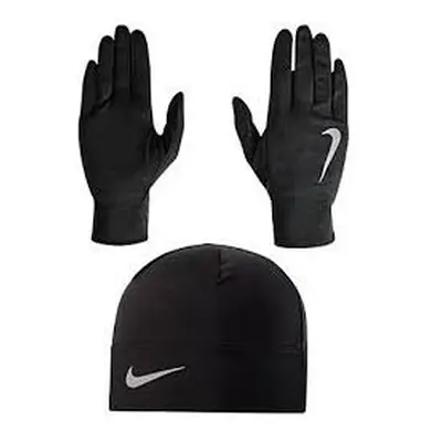 Nike Women's Run Thermal HAT and Glove Set M/L Black/Anthracite/Silver