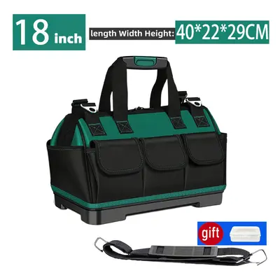 (18 inch Rubber) Upgrade Heighten large capacity Tool Bag Thickened 1680D Oxford Waterproofed We