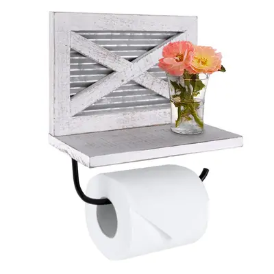 Autumn Alley Farmhouse Toilet Paper Holder with Shelf - Rustic Farmhou