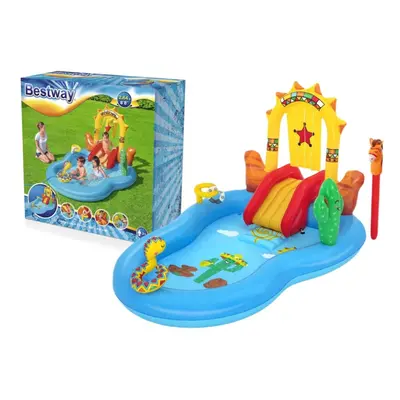 Inflatable Pool Playground with Slide & Fountain - 264x188x140 cm