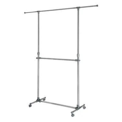 Single Clothes Rail Heavy Duty Metal Garment Hanging Rack Display Stand Wheels