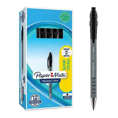 Paper Mate Flexgrip Ultra Retractable Ballpoint Pens | Medium Point (1.0mm) | Black | Count