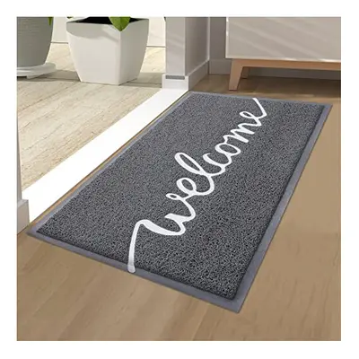 Homaxy ?welcome? Door Mat, Dirt Trapper Doormats Non-Slip Low Profile Durable Door Mat for Outdo