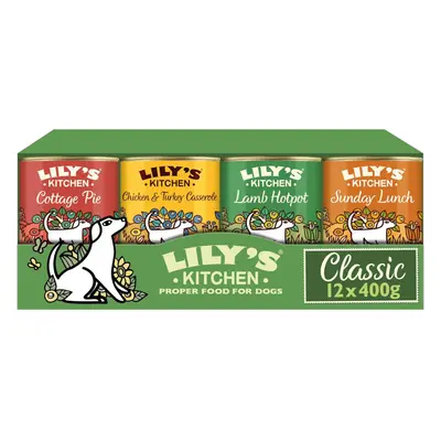 Lily's Kitchen Natural Adult Wet Dog Food Tins Classic Dinners Variety Pack x 400g