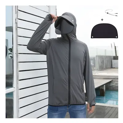 (XL(65-80kg), 4) Professional Fishing Hoodie With Mask Anti-UV Sunscreen Sun Protection Clothes 