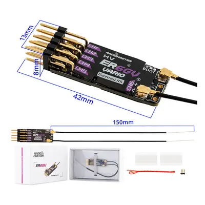 (ER6GV) Radiomaster 2.4GHz ELRS PWM Receiver V 8CH ExpressLRS RX For RC Fixed Wing Aircraft Car