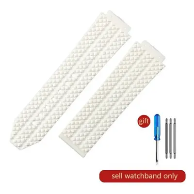 (J01-White-No Buckle 26x19mm) For Hublot Yubo High Quality Silicone Waterproof Watch Strap Class