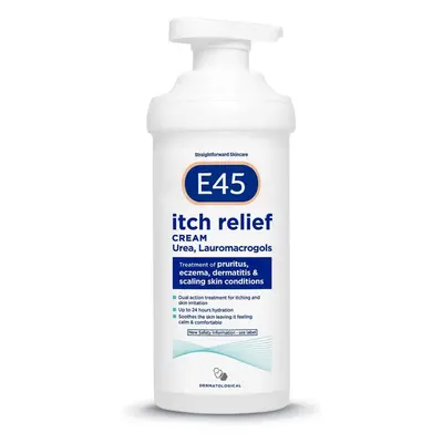 E45 Dermatological Itch Relief Cream, Moisturising Dual Action Treatment for Itchy and Irritated