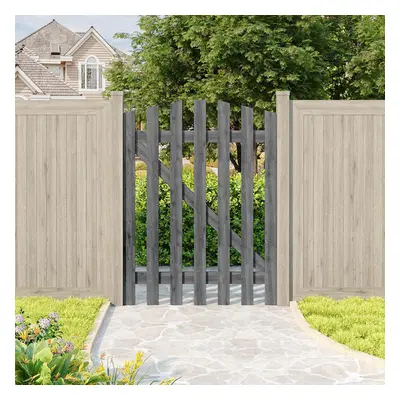 (120cm(W) x 120cm(H)) Outdoor Wooden Garden Gate Fence Door, Grey