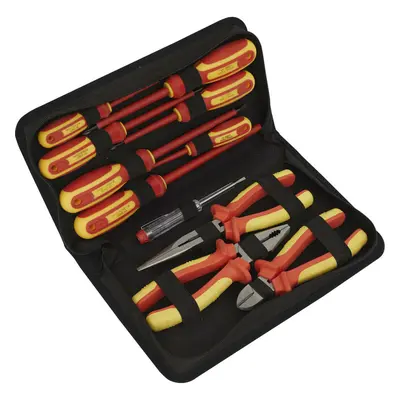 11pc Electricians Tool Kit - VDE Insulated Safety Tool Set - Screwdrivers Pliers