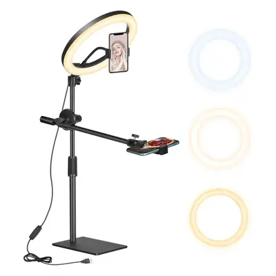 Ring light with stand and phone holder, top selfie ring light for laptop, perfect for taking pho