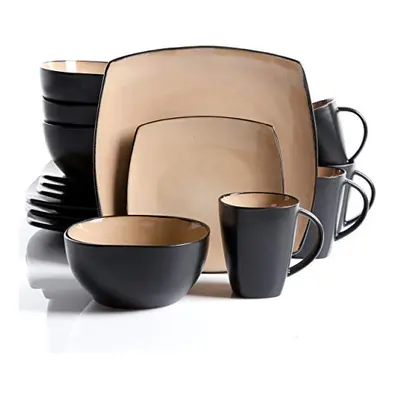 Gibson Soho Lounge Taupe 16-Piece Dinnerware Set