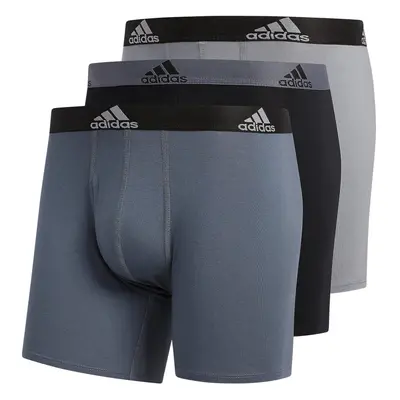 adidas Men's Stretch Cotton Boxer Brief Underwear (3-Pack) Onix Grey