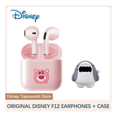 (Lotso and Case) Original Disney F12 Bluetooth Earphones TWS Wireless Noise Reduction Headphones