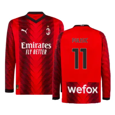 (L) AC Milan Long Sleeve Home Shirt (Pulisic 11)