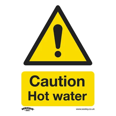 10x CAUTION HOT WATER Health & Safety Sign Rigid Plastic x 100mm Warning