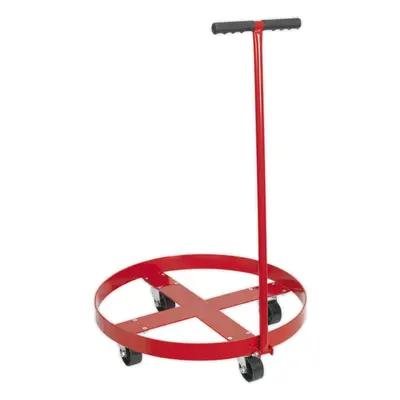 205L Oil Drum Dolly with Handle - Four Large Diameter Metal Castors - Drum Mover