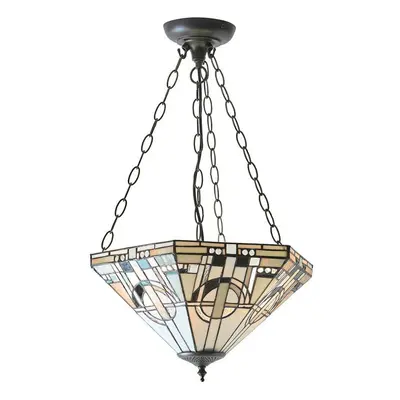 Tiffany Glass Hanging Ceiling Pendant Light Dark Bronze Lamp Shade i00137