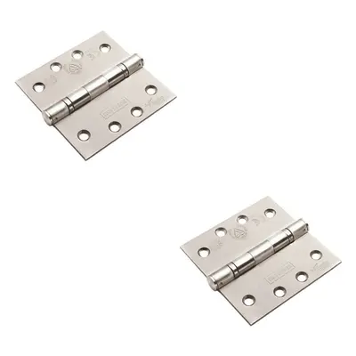 2x PAIR x x 3mm Ball Bearing Hinge Bright Stainless Steel Interior Door