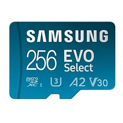 Samsung EVO Select 256GB microSDXC UHS-I U3 130MB/s Full HD & 4K UHD Memory Card inc. SD-Adapter