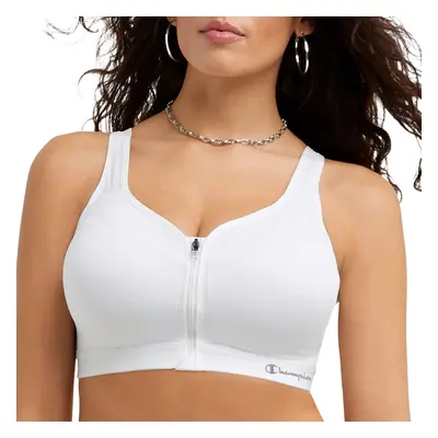 Champion womens Motion Control Zip Sports Bra White 36C US