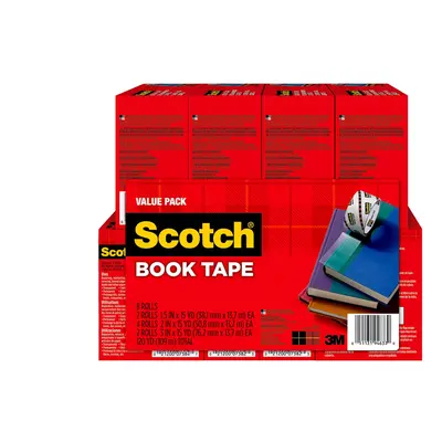 Scotch Book Tape Value Pack Excellent for Repairing Reinforcing Protecting and covering 845VP