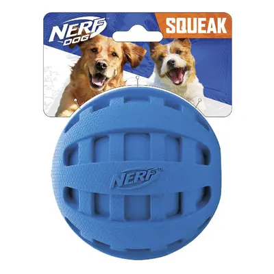 Nerf Dog Rubber Ball Dog Toy with Checkered Squeaker Lightweight Durable and Water Resistant Inc