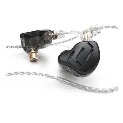 (black no mic) KZ ZAX 1DD 7BA Hybrid In Ear Earphones Driver Unit Headset HIFI DJ