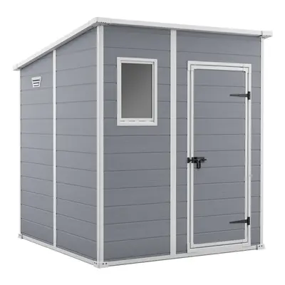 Keter Manor Pent Garden Storage Shed x feet - Grey, 200.6 cm*183.5 cm*183.0 cm