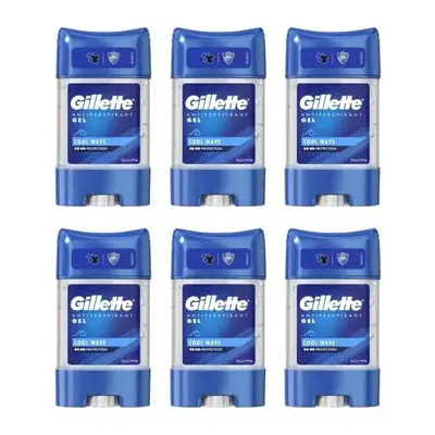 Gillette Antiperspirant Deodorant Gel For Men, ml (70 ml x 6), 48-Hour Invisible Sweat and Odour