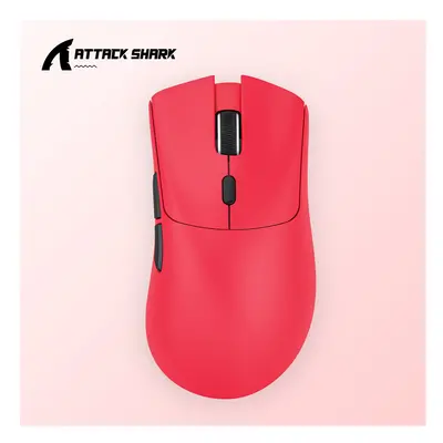 (Red) Attack Shark R1 Wireless Mouse Bluetooth Gaming Mouse PAW3311 Sensor,1000Hz Return-rate,Tr