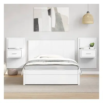 vidaXL Bed Headboard with Cabinets White cm Engineered Wood