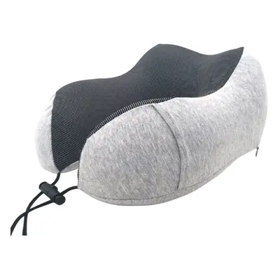 (Grey 3) U Shaped Memory Foam Neck Soft Travel Pillow Solid Relieve Pressure