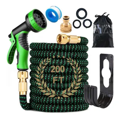 (200FT+10 Mode) Expandable Garden Hose Flexible Water Pipe Pattern Spray Gun