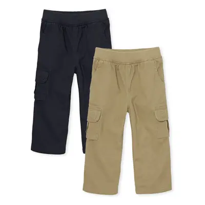 The Children's Place Baby Boys and Toddler Boys Pull On Cargo Pants Flax/New Navy MONTHS