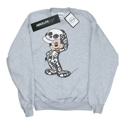 (S, Sports Grey) Disney Womens/Ladies Mickey Mouse Skeleton Sweatshirt