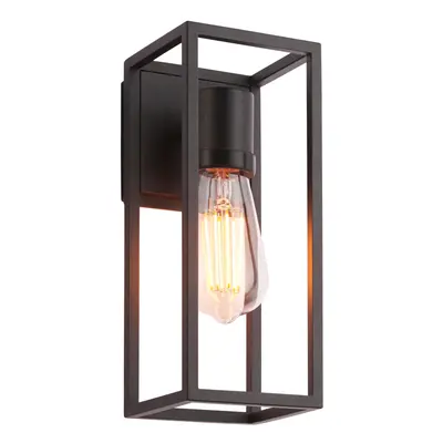 Outdoor Wall Light IP44 Textured Black 10W LED E27 Dimmable Living Room