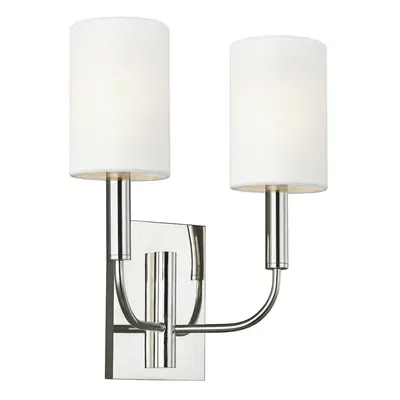 Twin Wall Light Sconce Highly Polished Nickel Finish LED E14 60W Bulb d00641