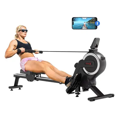 Dripex Magnetic Rowing Machine with Aluminum Slide Rail,16 Levels of Adjustable Resistance,Max W