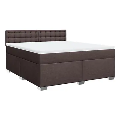 vidaXL Box Spring Bed with Mattress Bed Frame Dark Brown 180x200 cm Fabric