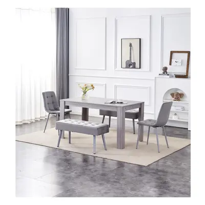 Dining Table and Chairs With Benches Grey Grey Velvet Chairs Wood Table Dining Set Furniture