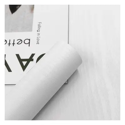 (60 x cm, White) Sticky Back Plastic White Vinyl Wrap Wood Effect Self Adhesive Wallpaper Waterp