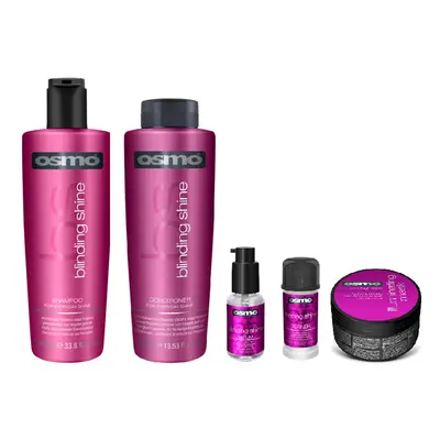 Osmo Blinding Shine Shampoo 1000ml, Conditioner 1000ml, Serum 50ml, Definer 40ml and Mask 300ml