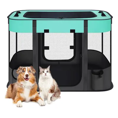 (L(110*85*60cm)) Foldable Pet Playpen,Cat Dog Playpen