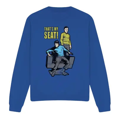 (S, Royal Blue) Star Trek Unisex Adult My Seat Sweatshirt