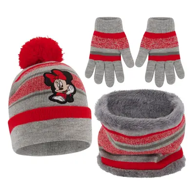 Disney Girls Toddler Winter Hat Scarf & Mittens Set Or Minnie Mou