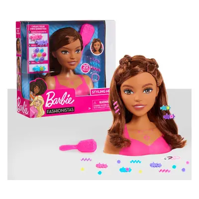 Barbie Fashionistas 8-inch Styling Head Brown Hair 20-pieces