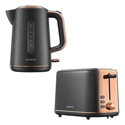 Kenwood Abbey Lux 1.7 Kettle & Slice Toaster Set, Grey/Rose Gold