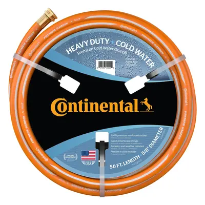 Continental Premium Garden Orange Heavy Duty Cold Water Garden Hose 58in Inside Diameter x 50ft 