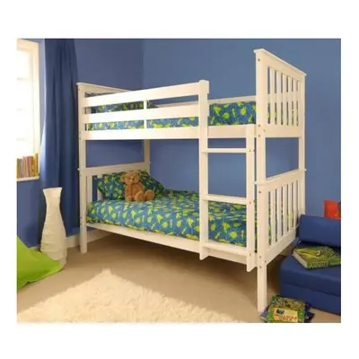 (White) Chelsea Wooden Bunk Bed with Lucy Mattresses